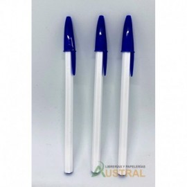 Esfero Bic de publicidad pm azul cuerpo blanco