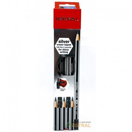 Lápiz Nataraj Silver HB c/borrador