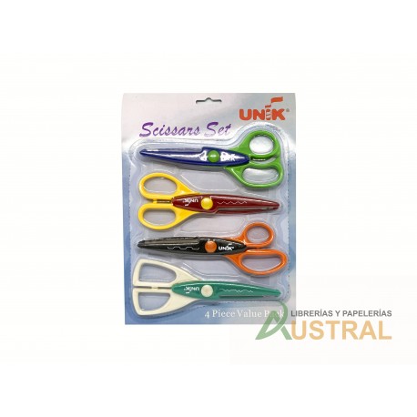 Tijeras Unik de formas en blister x4u SA4408