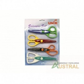 Tijeras Unik de formas en blister x4u SA4408