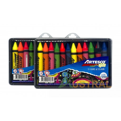 Crayon Artesco Jumbo Neon x 12c