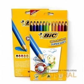 Pintura Bic kids x12 larga Super Soft