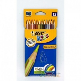 Pintura Bic kids x12 larga tropicolors