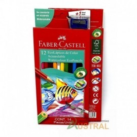 Pintura Faber Castell x 12c larga acuarelable