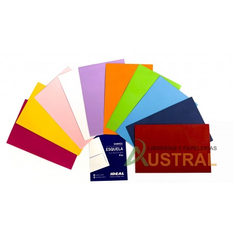 Sobres terrestre T/esquela colores 80gr