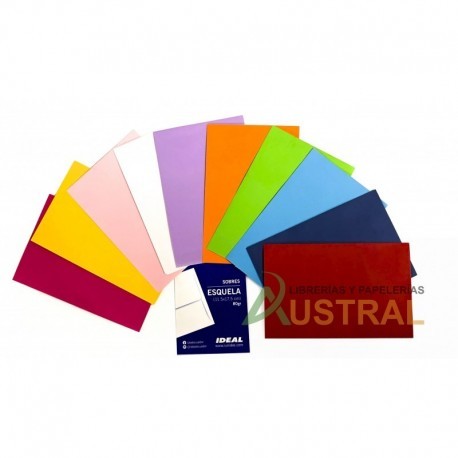 Sobres terrestre T/esquela colores 80gr