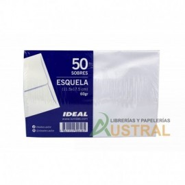 Sobres terrestre T/esquela blanco 60gr