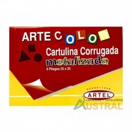 Cartulina Corrugada metalizada Artel 25x35 x6u